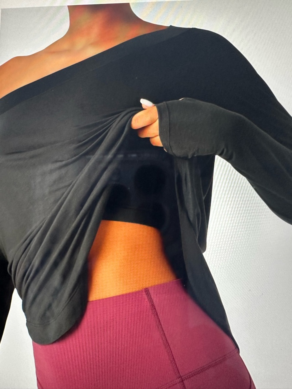 HALARA Off-Shoulder Long Sleeve Top in Black - Picture 2 of 13